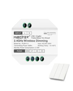 MiBoxer PUSH1-3 MiLight 2.4GHz Wireless Dimming 3-Zone Dimmer Control Driver