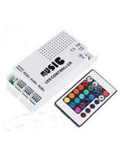 12V RGB LED Music Controller With 24keys IR Sound Activated 3 Channels